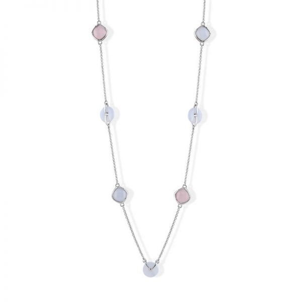 Chalcedony & Rose Quartz Chain Necklace