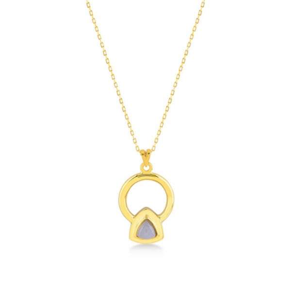 Chalcedony Gold Circle Pack Necklace