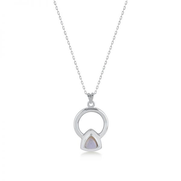 Chalcedony White Circle Pack Necklace