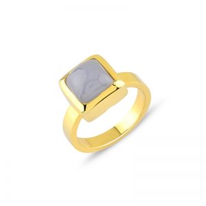 Square Puff Gold Ring