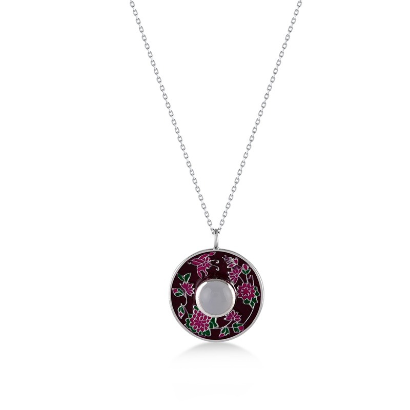 Enamel flower deals necklace