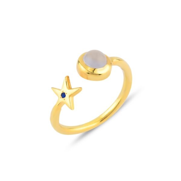 Blue Zircon Gold Fantasy Ring