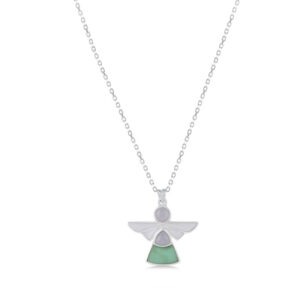 Green White Angel Necklace