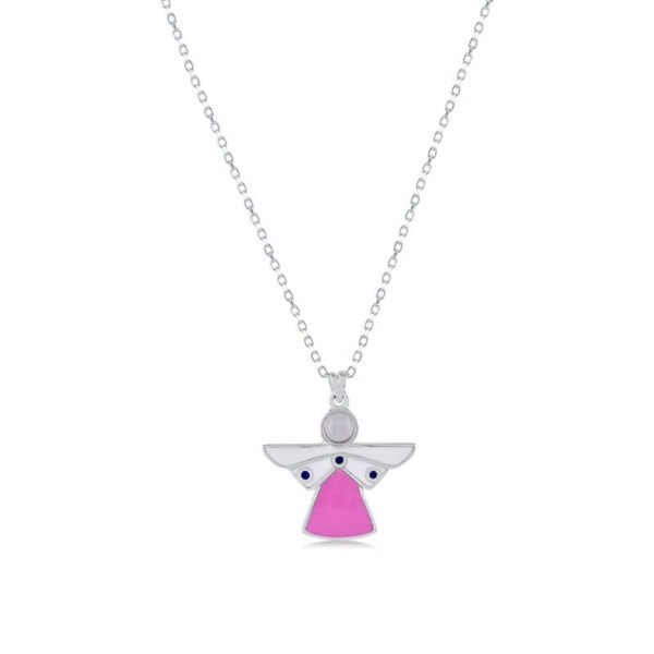 Pink White Angel Necklace