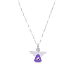 Purple White Angel Necklace