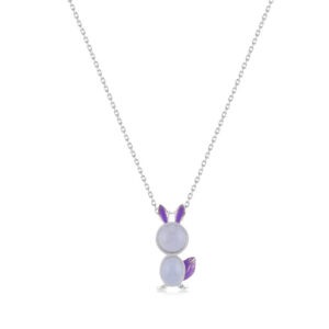 White Purple Rabbit Necklace