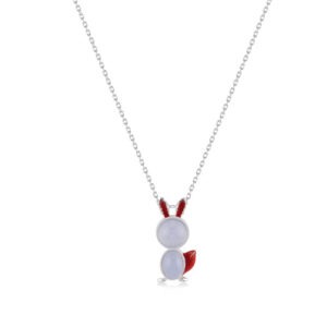 White Red Rabbit Necklace
